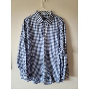 English Laundry Shirt XXL Blue and White Button Up Long Sleeve